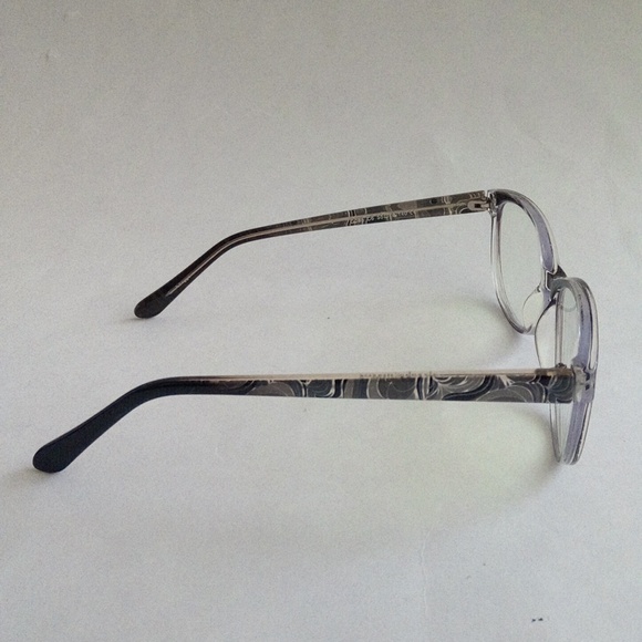 Clearly Standard Black Prescription Eyeglasses With Pattern On Handle Free Case - Picture 9 of 16